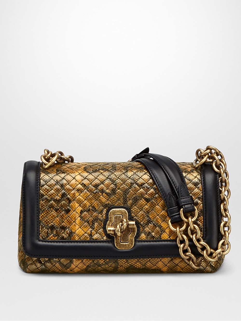 Bottega Veneta Karung Snakeskin Knot Olimpia Shoulder Bag